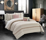 Hewitt Beige Queen 5pc Comforter Set