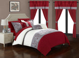 Sonita Red King 20pc Comforter Set