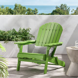 Malibu Outdoor Acacia Wood Adirondack Chair, Light Green