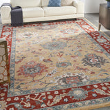 Nourison Parisa PSA07 French Country Machine Made Loom-woven Indoor Area Rug Gold Brick 8'6" x 11'6" 99446858818