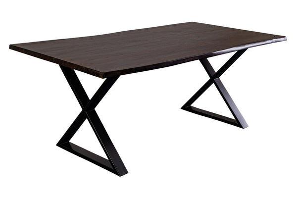 Porter Designs Manzanita Live Edge Solid Acacia Wood Natural Dining Table Gray 07-196-01-7030X-KIT