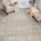 Nourison Ellora ELL02 Tribal Handmade Knotted Indoor only Area Rug Stone 7'9" x 9'9" 99446385116