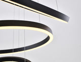 Bethel Matte Black LED Chandelier in Aluminum & Acrylic