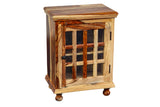 Porter Designs Taos Solid Sheesham Wood & Glass Panes Natural Cabinet Natural 05-116-26-1085N