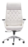 Zuo Modern Boutique 100% Polyurethane, Plywood, Steel, Nylon, Aluminum Alloy Modern Commercial Grade Office Chair White, Silver 100% Polyurethane, Plywood, Steel, Nylon, Aluminum Alloy