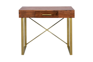 Porter Designs Sudbury Solid Acacia Wood Modern Desk Natural 10-190-05-1024