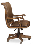 Brookhaven Traditional-Formal Desk Chair In Hardwood Solids With Cherry Veneers W/Leather