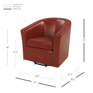 Hayden Bonded Leather Swivel Tub Chair - Luxurious Design with Sturdy Frame for Ultimate Comfort