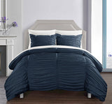 Kaiah Navy King 3pc Comforter Set