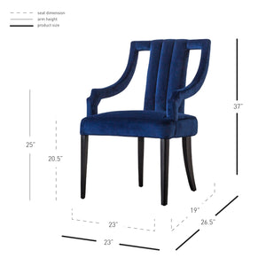 Viola Velvet Klismos Chair - Elegant Greek-Inspired Design with Black Birch Legs, Fully Assembled Style