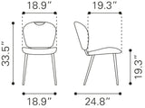 English Elm EE2868 100% Polyurethane, Plywood, Steel Modern Commercial Grade Dining Chair Set - Set of 2 Vintage Gray, Black 100% Polyurethane, Plywood, Steel