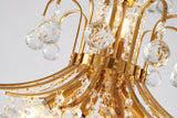 Bethel Stain Brass Chandelier in Metal & Crystal