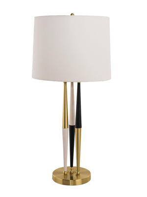 Bethel Gold, White, & Black Table Lamp in Metal