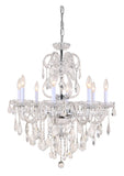 Bethel Chrome Chandelier in Metal & Crystal