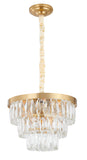 Bethel Gold Chandelier in Metal & Crystal