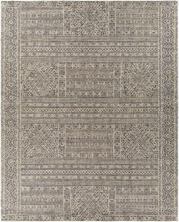 Oakland OAA-1009 Global Wool Rug OAA1009-810 Black, Medium Gray, Khaki 100% Wool 8' x 10'