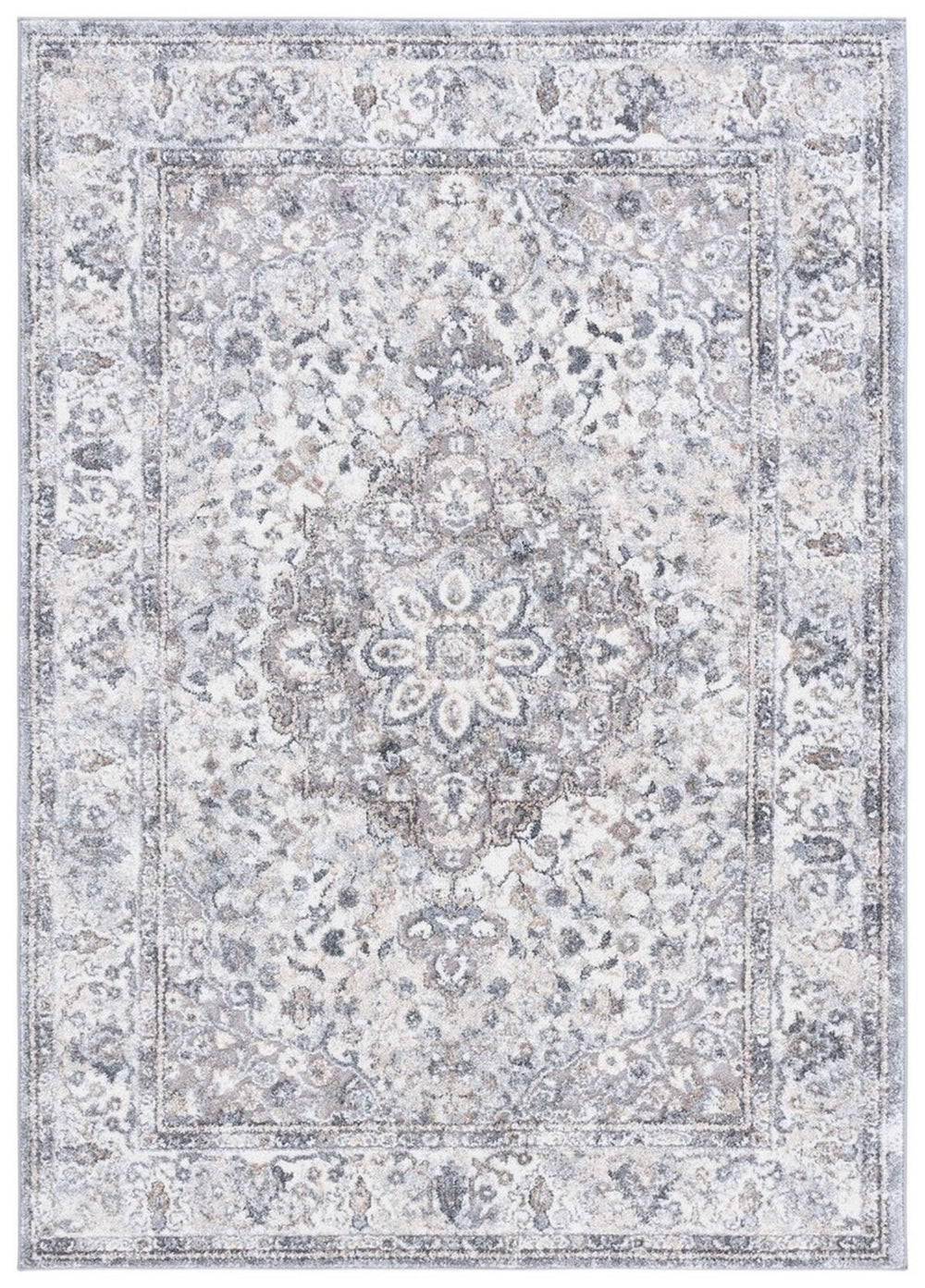 Safavieh Opal 460 Power Loomed Traditional Rug Grey / Ivory 9' x 12'