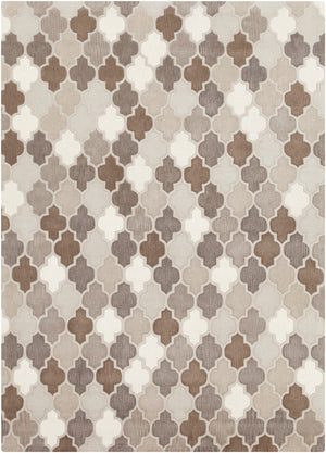 Oasis OAS-1088 Cottage Wool Rug OAS1088-811 Medium Gray, Light Gray, Taupe, Dark Brown, Khaki, Cream 100% Wool 8' x 11'