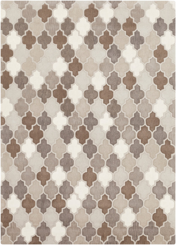 Oasis OAS-1088 Cottage Wool Rug OAS1088-811 Medium Gray, Light Gray, Taupe, Dark Brown, Khaki, Cream 100% Wool 8' x 11'