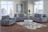 Porter Designs Clayton Soft Microfiber Modern Sofa Gray 01-207C-01-5345