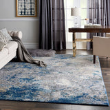 Nourison Artworks ATW02 Artistic Machine Made Loom-woven Indoor only Area Rug Blue/Grey 8'6" x 11'6" 99446710734