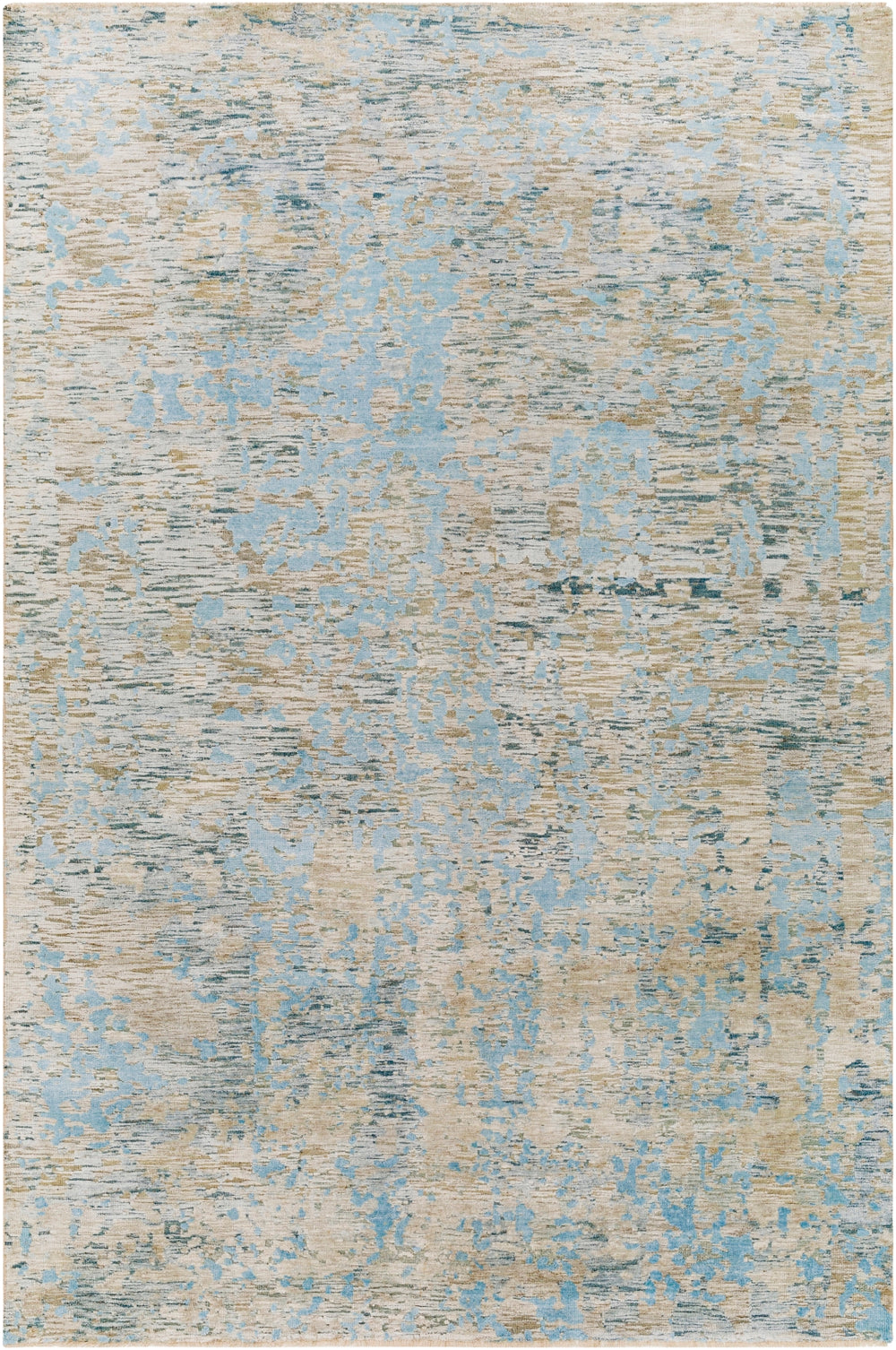 Ocean OCE-2301 Modern NZ Wool, Viscose Rug OCE2301-912 Denim, Pale Blue, Taupe, Light Gray 60% NZ Wool, 40% Viscose 9' x 12'