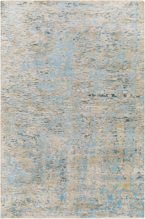 Ocean OCE-2301 Modern NZ Wool, Viscose Rug OCE2301-69 Denim, Pale Blue, Taupe, Light Gray 60% NZ Wool, 40% Viscose 6' x 9'