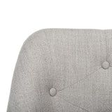 Safavieh Evelynn Office Chair Tufted Linen Chrome Leg Swivel Grey Metal Electroplating Iron OCH4502A 889048413559