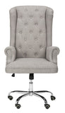 Ian Office Chair Linen Chrome Leg Swivel Grey Metal Electroplating Iron