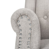 Safavieh Ian Office Chair Linen Chrome Leg Swivel Grey Metal Electroplating Iron OCH4504A 889048413726