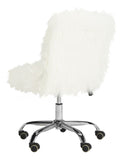 Safavieh Whitney Office Chair Faux Sheepskin Leg Swivel White Chrome Metal Electroplating Iron OCH4505A 889048294998