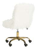 Safavieh Whitney Office Chair Faux Sheepskin Leg Swivel White Gold Metal Electroplating Iron OCH4505B 889048295315