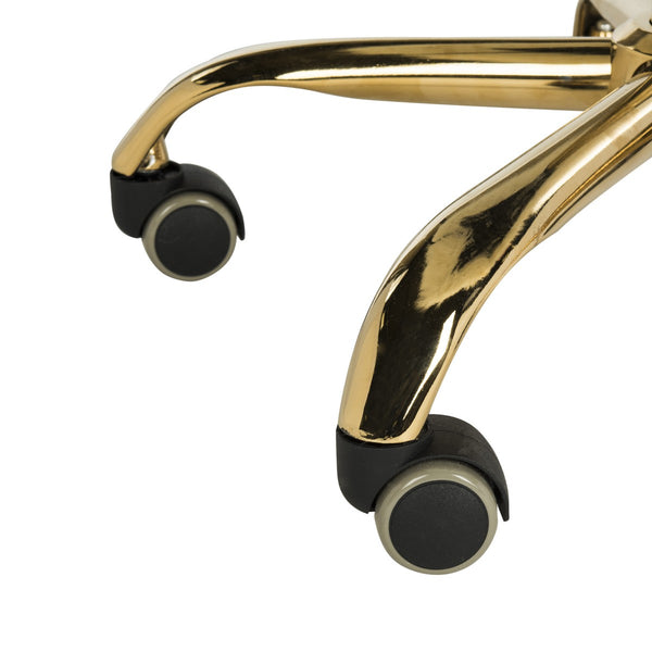 Safavieh Whitney Office Chair Faux Sheepskin Leg Swivel White Gold Metal Electroplating Iron OCH4505B 889048295315