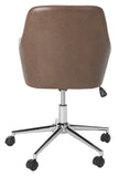 Safavieh Cadence Office Chair Swivel Brown Chrome Metal Plating CA Foam Iron PU OCH7500A 889048494817