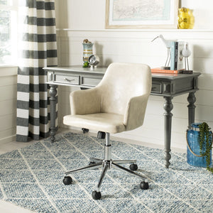 Safavieh Cadence Office Chair Swivel Beige Chrome Metal Plating CA Foam Iron PU OCH7500B 889048494824