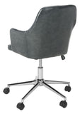 Safavieh Cadence Office Chair Swivel Dark Grey Chrome Metal Plating CA Foam Iron PU OCH7500C 889048494831