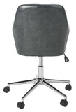 Safavieh Cadence Office Chair Swivel Dark Grey Chrome Metal Plating CA Foam Iron PU OCH7500C 889048494831