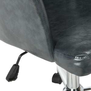 Safavieh Cadence Office Chair Swivel Dark Grey Chrome Metal Plating CA Foam Iron PU OCH7500C 889048494831