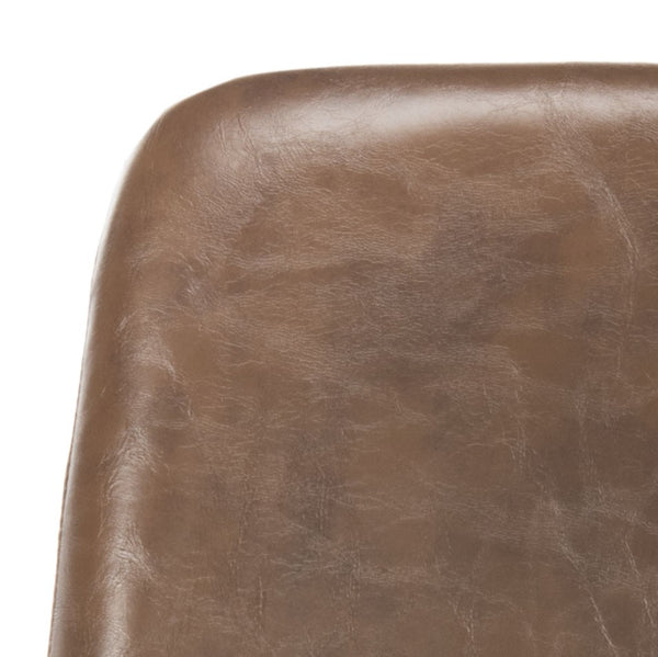 Safavieh Fletcher Office Chair Swivel Brown Chrome Metal Plating CA Foam Iron PU OCH7501A 889048494947