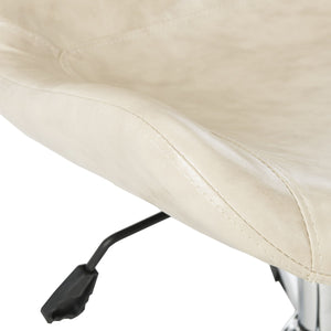 Safavieh Fletcher Office Chair Swivel Beige Chrome Metal Plating CA Foam Iron PU OCH7501B 889048494954