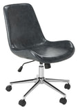 Safavieh Fletcher Office Chair Swivel Dark Grey Chrome Metal Plating CA Foam Iron PU OCH7501C 889048494961