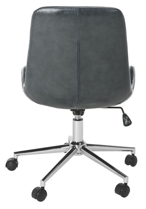 Safavieh Fletcher Office Chair Swivel Dark Grey Chrome Metal Plating CA Foam Iron PU OCH7501C 889048494961