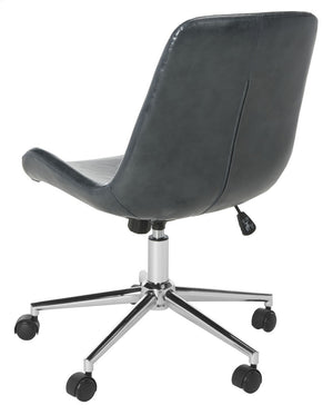 Safavieh Fletcher Office Chair Swivel Dark Grey Chrome Metal Plating CA Foam Iron PU OCH7501C 889048494961