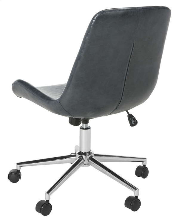 Safavieh Fletcher Office Chair Swivel Dark Grey Chrome Metal Plating CA Foam Iron PU OCH7501C 889048494961