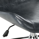 Safavieh Fletcher Office Chair Swivel Dark Grey Chrome Metal Plating CA Foam Iron PU OCH7501C 889048494961