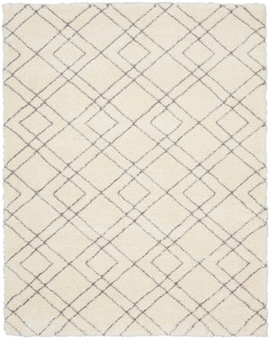 Nourison Luxurious Shag LXR07 Modern & Contemporary Machine Made Power-loomed Indoor only Area Rug Ivory 9' x 12' 99446005021