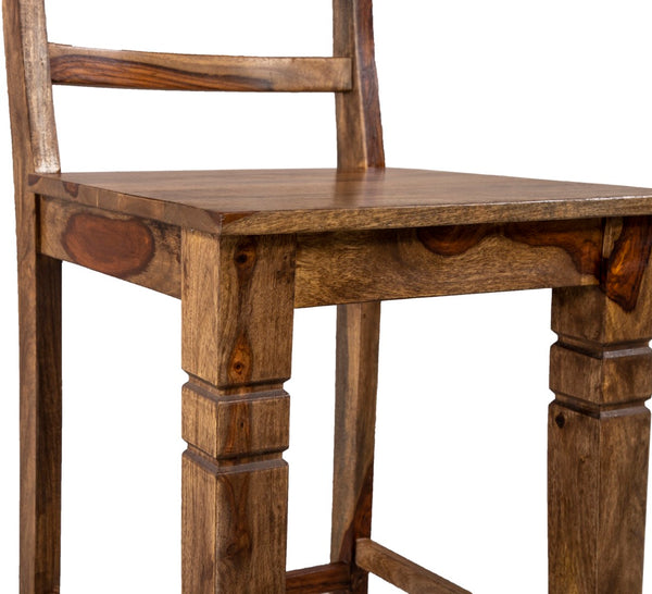 Porter Designs Tahoe Solid Sheesham Wood Natural Counter Chair Brown 07-196-02-9026H-1