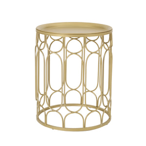 Biljon Modern Glam End Table, Champagne Gold Noble House