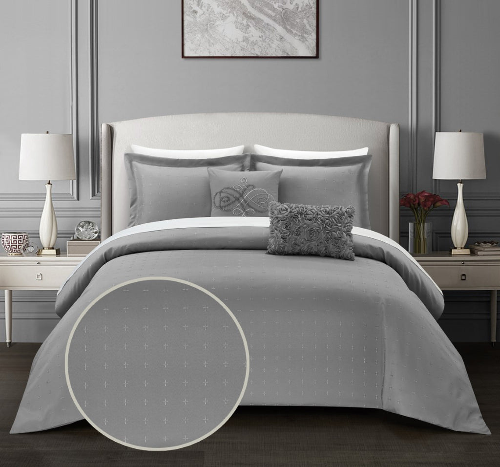 Emery Grey Queen 5pc Comforter Set