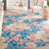 Nourison Waverly Sun N' Shade SND85 Outdoor Machine Made Power-loomed Indoor/outdoor Area Rug Blue 10' x 13' 99446853752